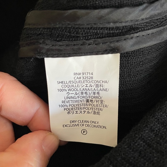 Armani Exchange Black Men's 100% Virgin Wool Knit Blazer Jacket Size Large - Picture 11 of 14